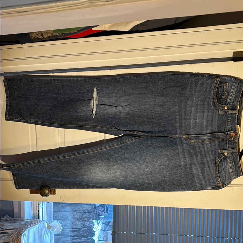 Distressed Blue Jeans